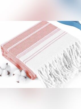 Turkish Beach Genovega Towel Quick Dry Sand Free Oversized Bath Pool Swim CORAL